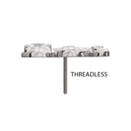 Textured Snake Gem Threadless Earring / Nosering – Titanium