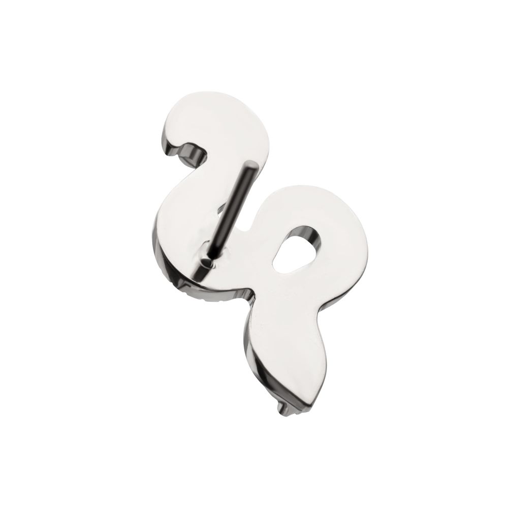 Textured Snake Gem Threadless Earring / Nosering – Titanium
