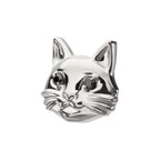 Midnight Cat with Black Gem Eyes Threadless Earring / Nosering Top – Black Gem & Titanium