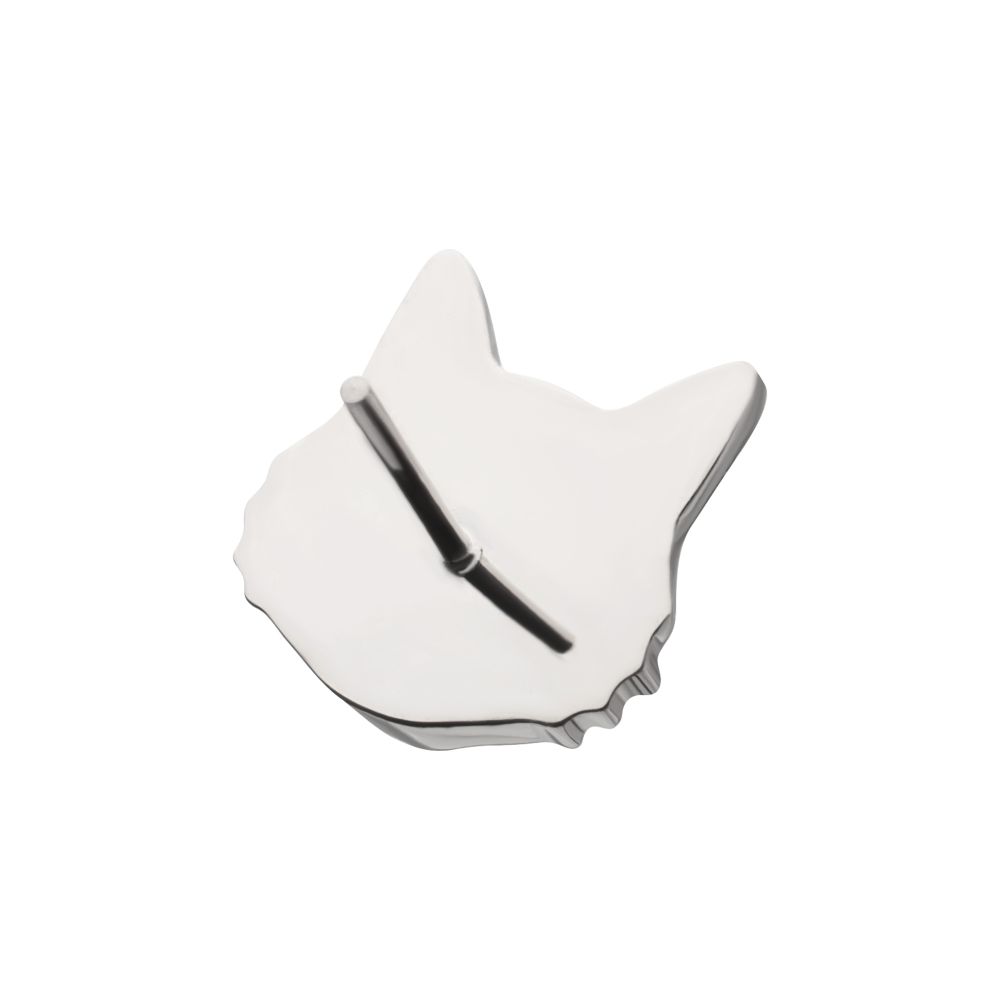 Midnight Cat with Black Gem Eyes Threadless Earring / Nosering Top – Black Gem & Titanium