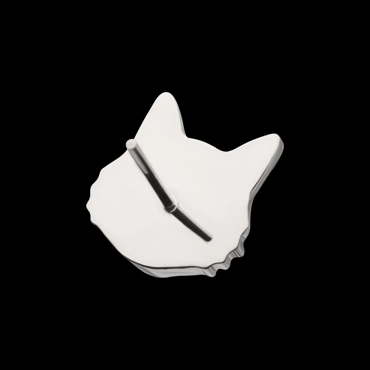 Midnight Cat with Black Gem Eyes Threadless Earring / Nosering Top – Black Gem & Titanium