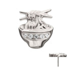 Pave Gem Ramen Threadless Earring / Nosering – Titanium