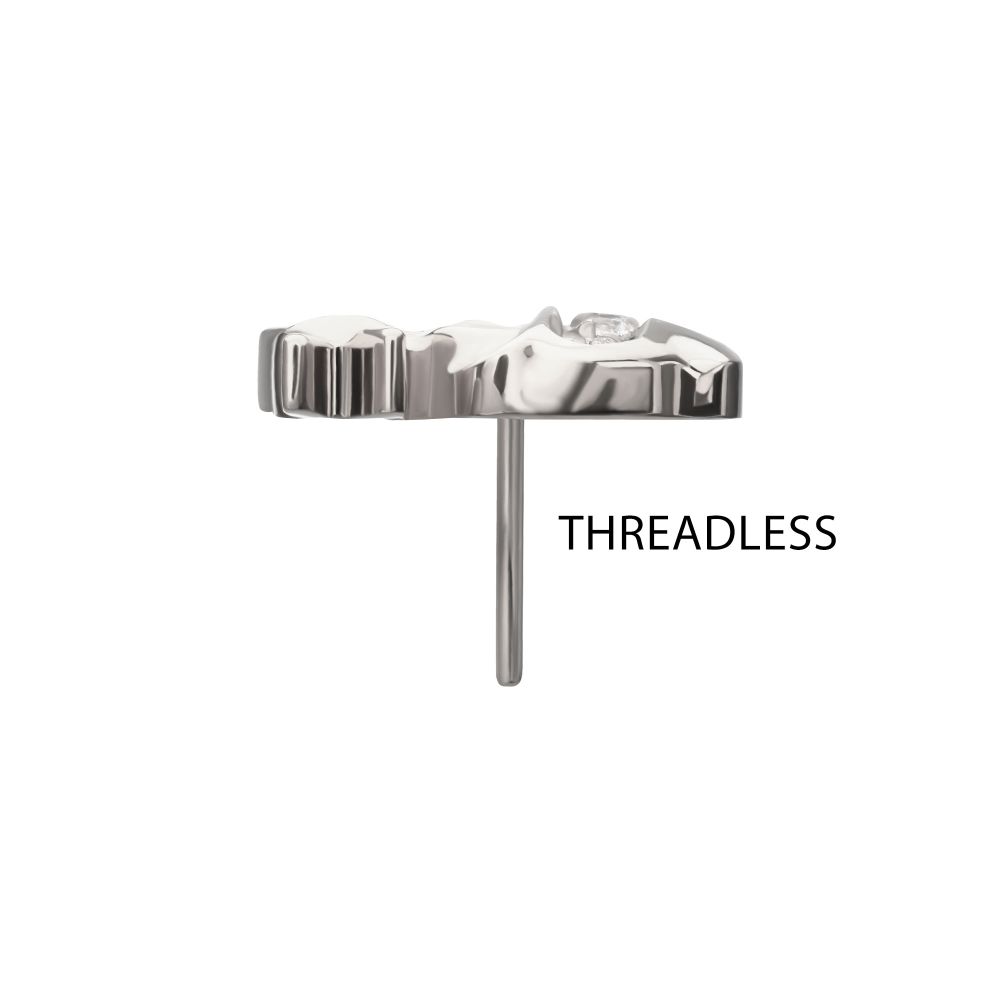 Pave Gem Ramen Threadless Earring / Nosering – Titanium