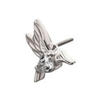 Prong-Set Teardrop Gem Hummingbird Threadless Earring / Nosering – Titanium