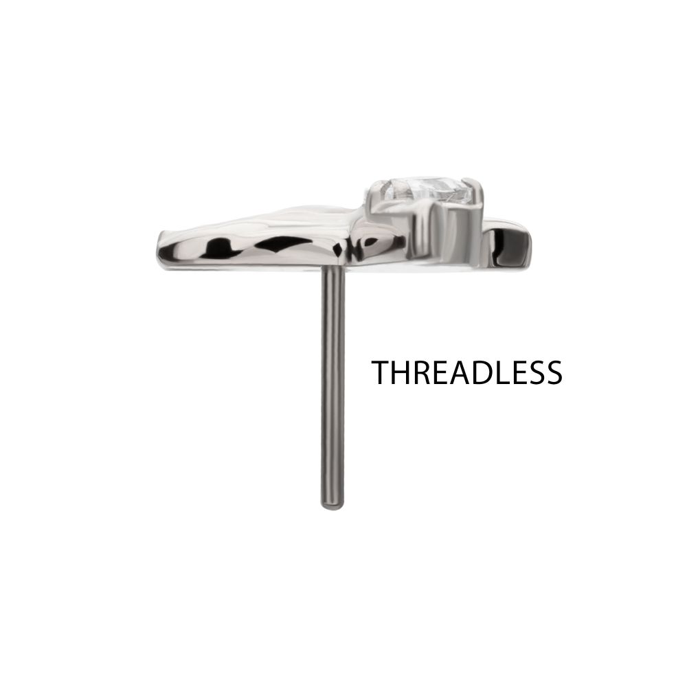 Prong-Set Teardrop Gem Hummingbird Threadless Earring / Nosering – Titanium