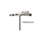Prong-Set Teardrop Gem Hummingbird Threadless Earring / Nosering – Titanium