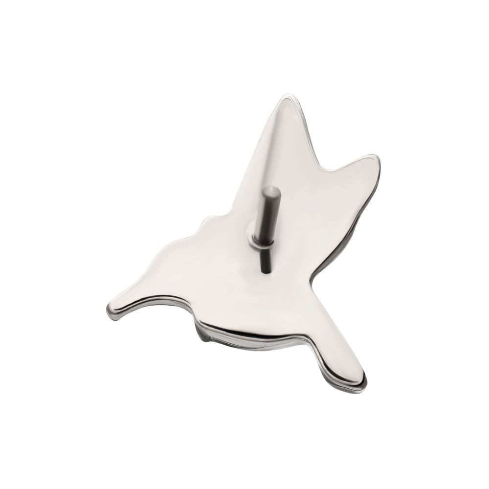 Prong-Set Teardrop Gem Hummingbird Threadless Earring / Nosering – Titanium