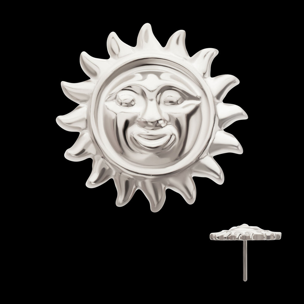 Sun Face Threadless Earring / Nosering – Titanium