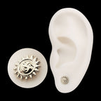 Sun Face Threadless Earring / Nosering – Titanium