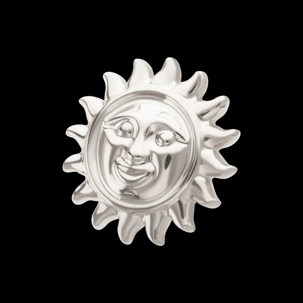 Sun Face Threadless Earring / Nosering – Titanium