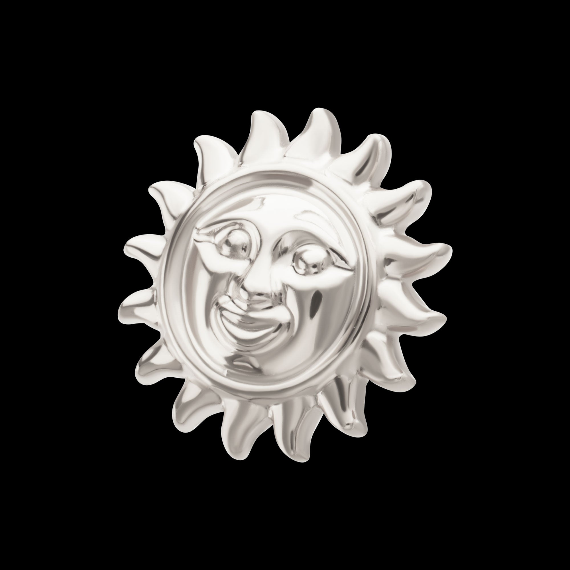 Sun Face Threadless Earring / Nosering – Titanium