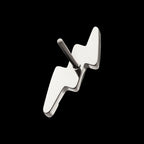 Lightning Bolt Prong-Set Gem Threadless Earring / Nosering – Titanium