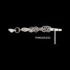 Cloud Triple Floating CZ Dangle Threadless Earring / Nosering – Titanium