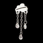 Cloud Triple Floating CZ Dangle Threadless Earring / Nosering – Titanium