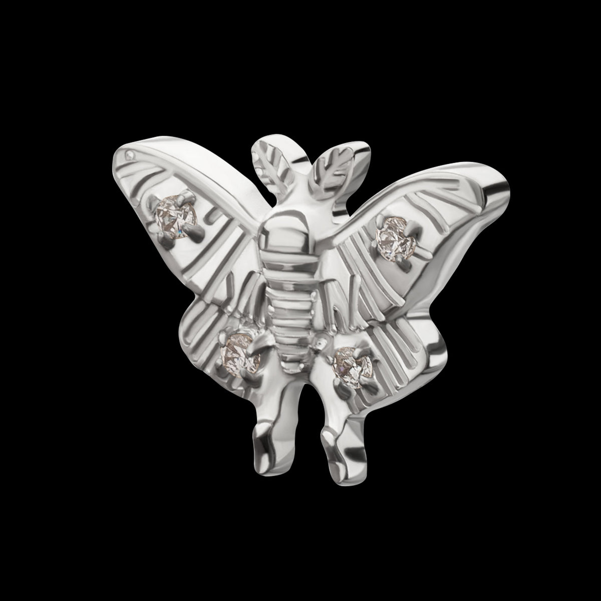 Luna Moth Threadless Earring / Nosering Top – Gem & Titanium