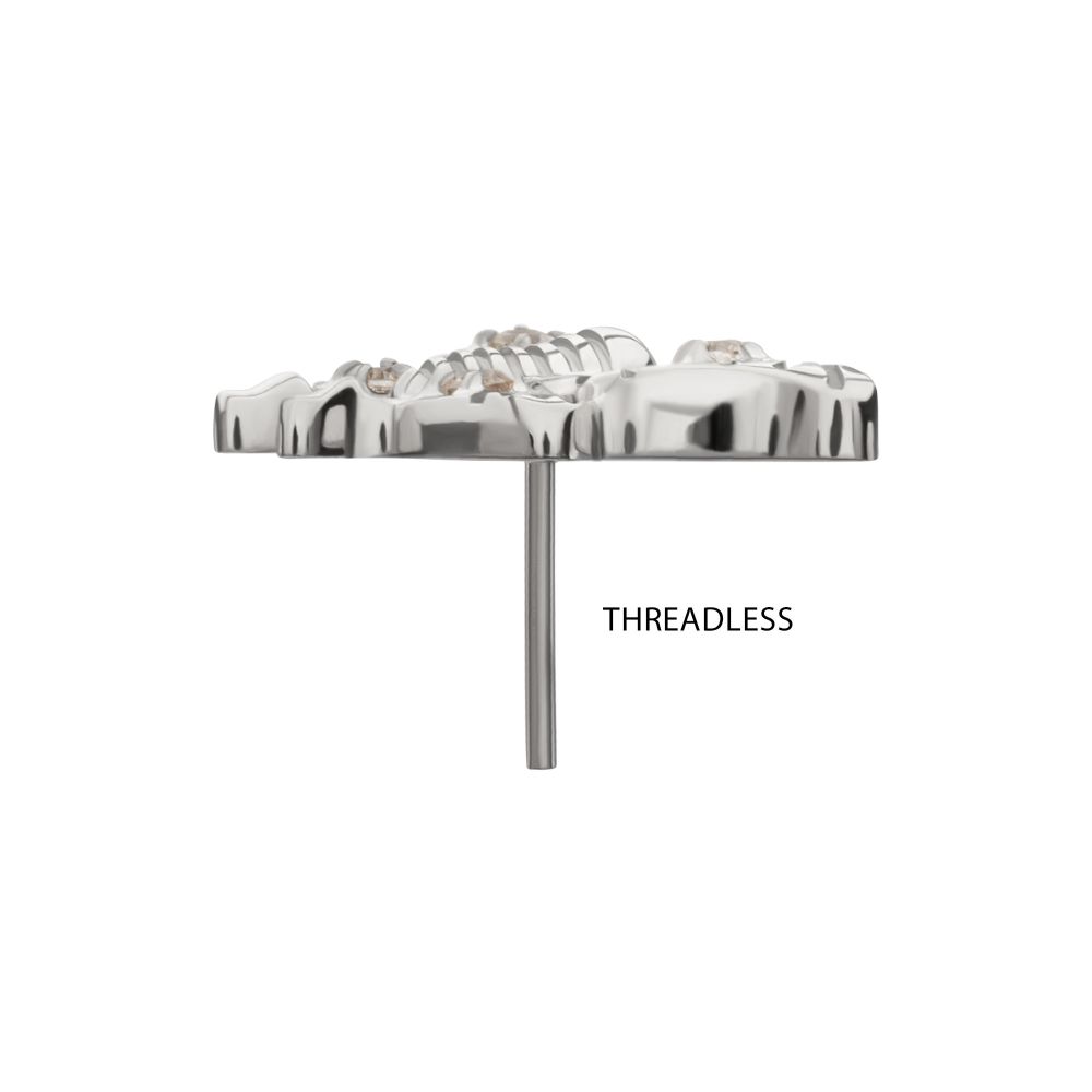 Luna Moth Threadless Earring / Nosering Top – Gem & Titanium