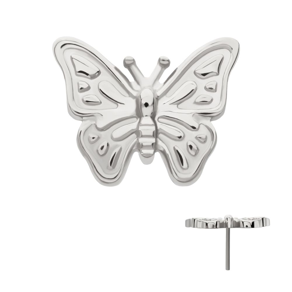Butterfly Threadless Earring / Nosering – Titanium