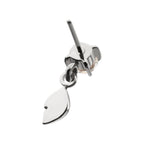 4-Prong-Set Gem with Leaf Dangle Threadless Earring / Nosering – Titanium
