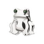 Prong-Set Emerald Green Gem Frog Threadless Earring / Nosering – Titanium