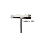 Prong-Set Emerald Green Gem Frog Threadless Earring / Nosering – Titanium