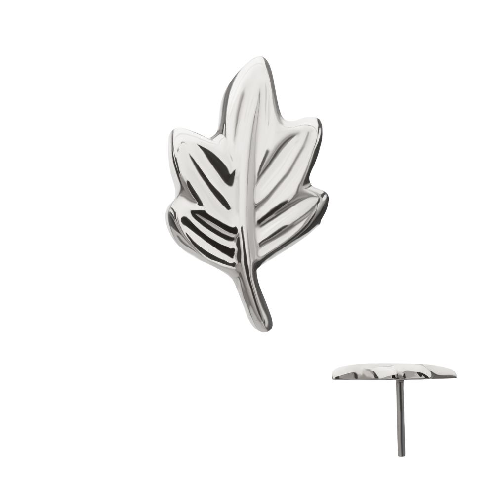 Leaf Threadless Earring / Nosering – Titanium