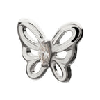 Marquise Gem Cut Out Flutter Butterfly Threadless Earring / Nosering Top – Titanium
