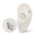 Fern Leaf Threadless Earring / Nosering – Titanium