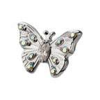 Prong-Set Gem Multi-Gem Butterfly Threadless Earring / Nosering – Titanium