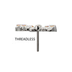 Prong-Set Gem Multi-Gem Butterfly Threadless Earring / Nosering – Titanium
