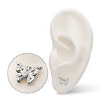 Prong-Set Gem Multi-Gem Butterfly Threadless Earring / Nosering – Titanium