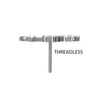 Prong-Set Gem Triple Flower & Stem Threadless Earring / Nosering – Titanium
