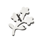 Prong-Set Gem Triple Flower & Stem Threadless Earring / Nosering – Titanium