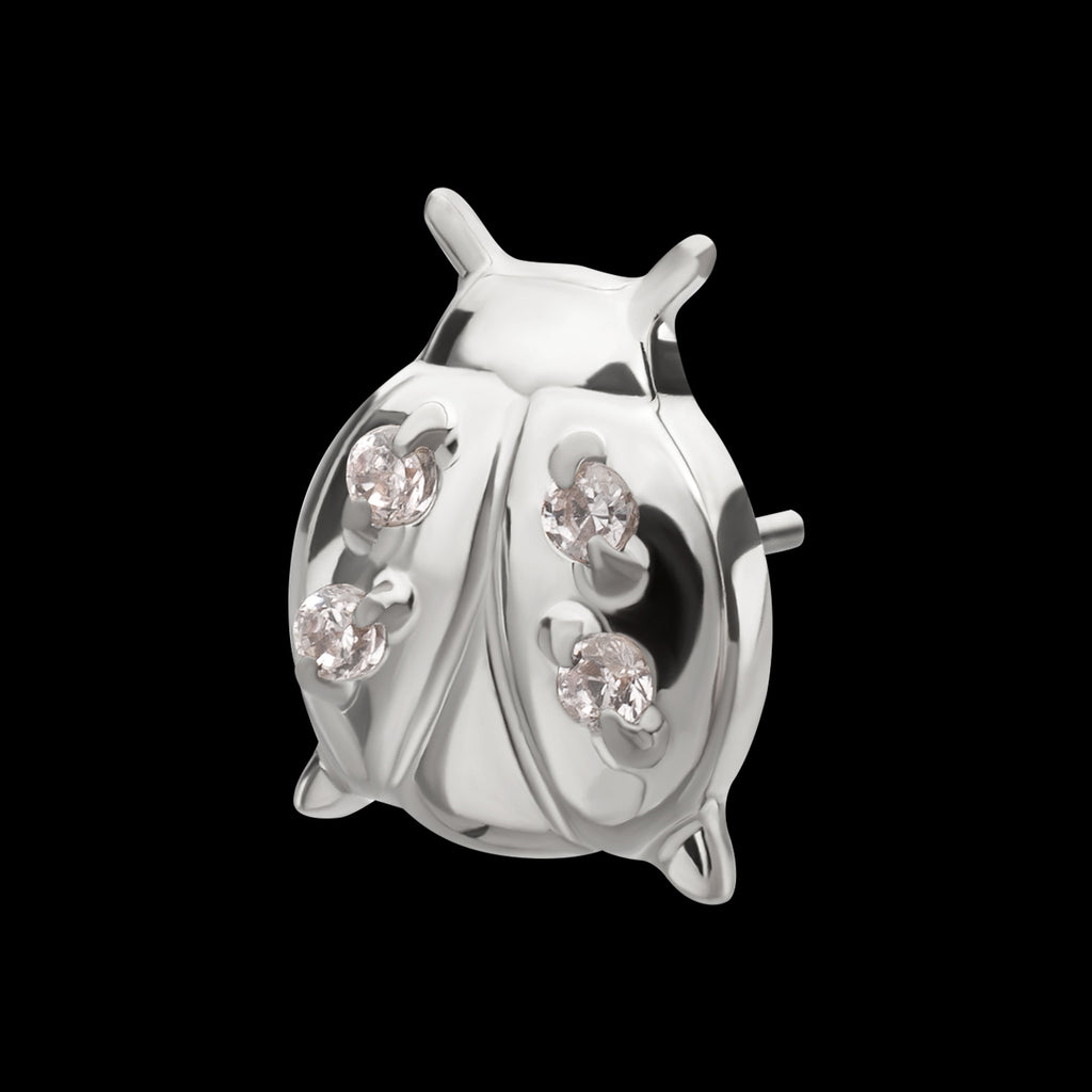 Lucky Ladybug Threadless Earring / Nosering Top – Gem & Titanium