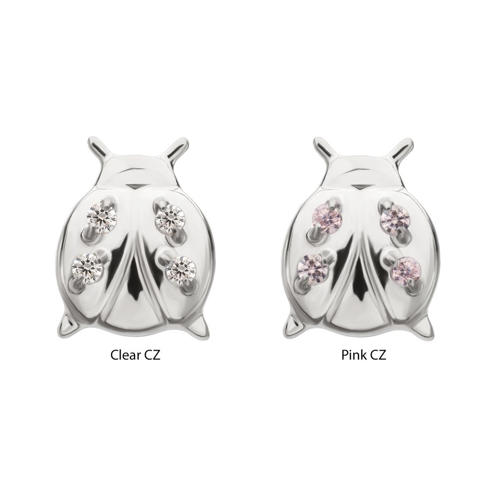 Lucky Ladybug Threadless Earring / Nosering Top – Gem & Titanium