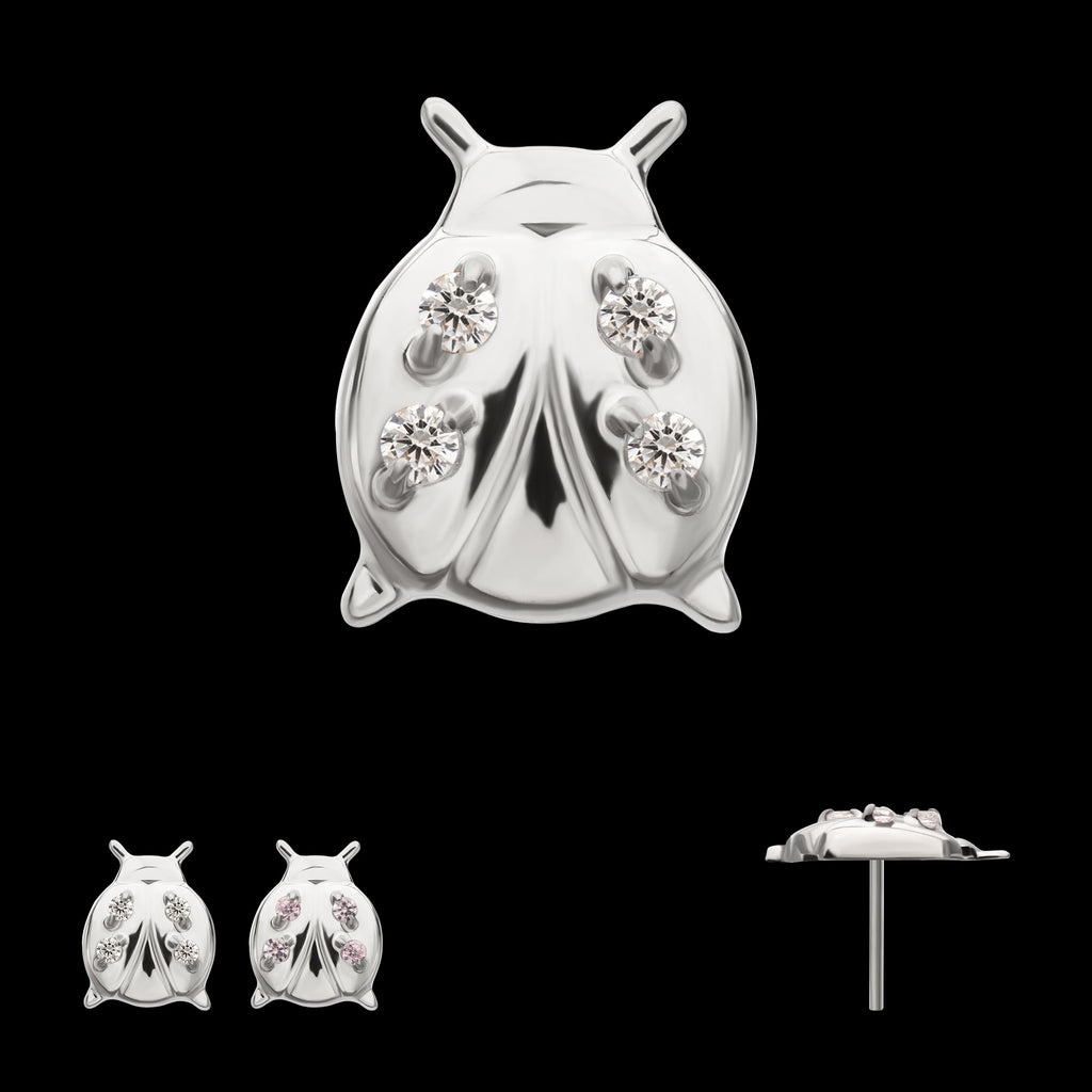 Lucky Ladybug Threadless Earring / Nosering Top – Gem & Titanium