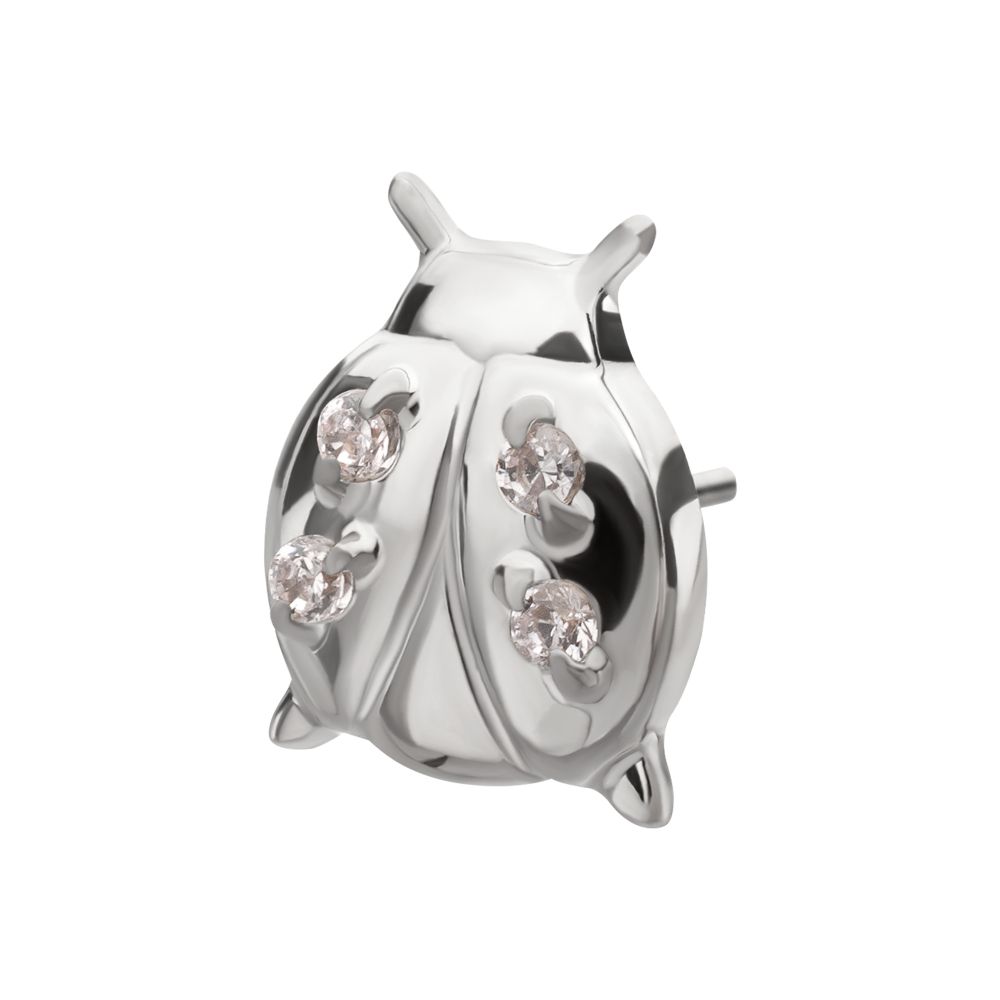 Lucky Ladybug Threadless Earring / Nosering Top – Gem & Titanium
