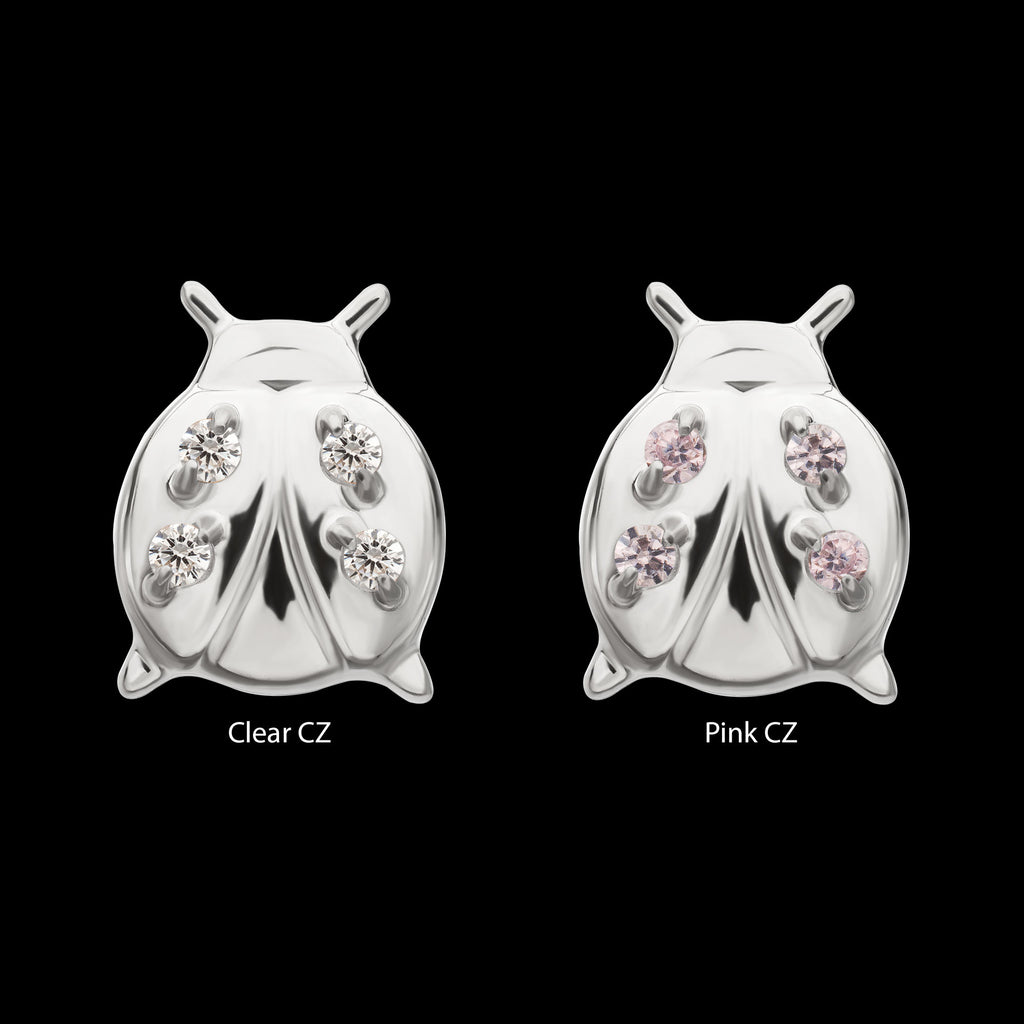 Lucky Ladybug Threadless Earring / Nosering Top – Gem & Titanium