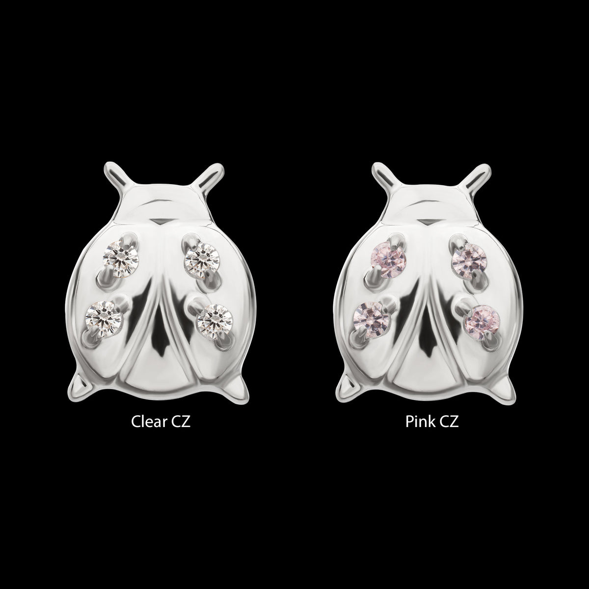 Lucky Ladybug Threadless Earring / Nosering Top – Gem & Titanium