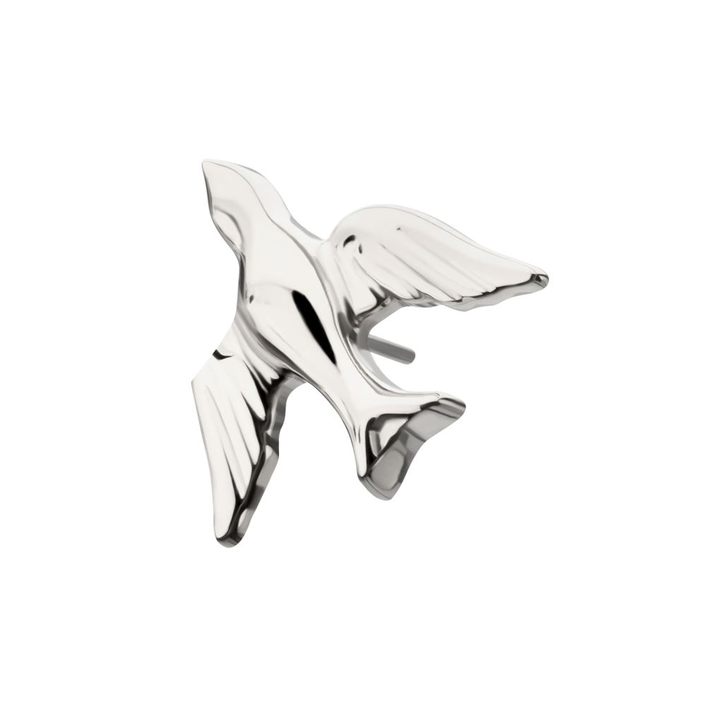 Flying Swallow Threadless Earring / Nosering – Titanium