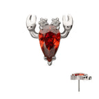 Prong-Set Gem Lobster Threadless Earring / Nosering – Titanium