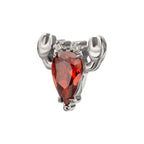 Prong-Set Gem Lobster Threadless Earring / Nosering – Titanium