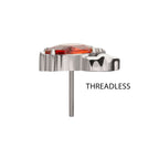 Prong-Set Gem Lobster Threadless Earring / Nosering – Titanium
