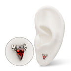 Prong-Set Gem Lobster Threadless Earring / Nosering – Titanium