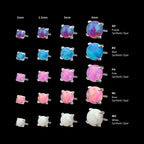 4-Prong Opal Flatback Stud Earring / Nosering - Opal in Titanium