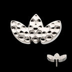 Hammered Marquise 3-Cluster Flatback Stud Earring / Nosering - Titanium