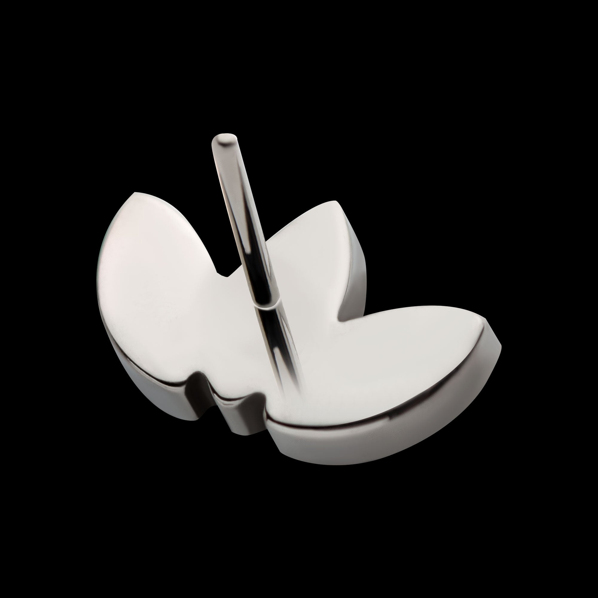Hammered Marquise 3-Cluster Flatback Stud Earring / Nosering - Titanium