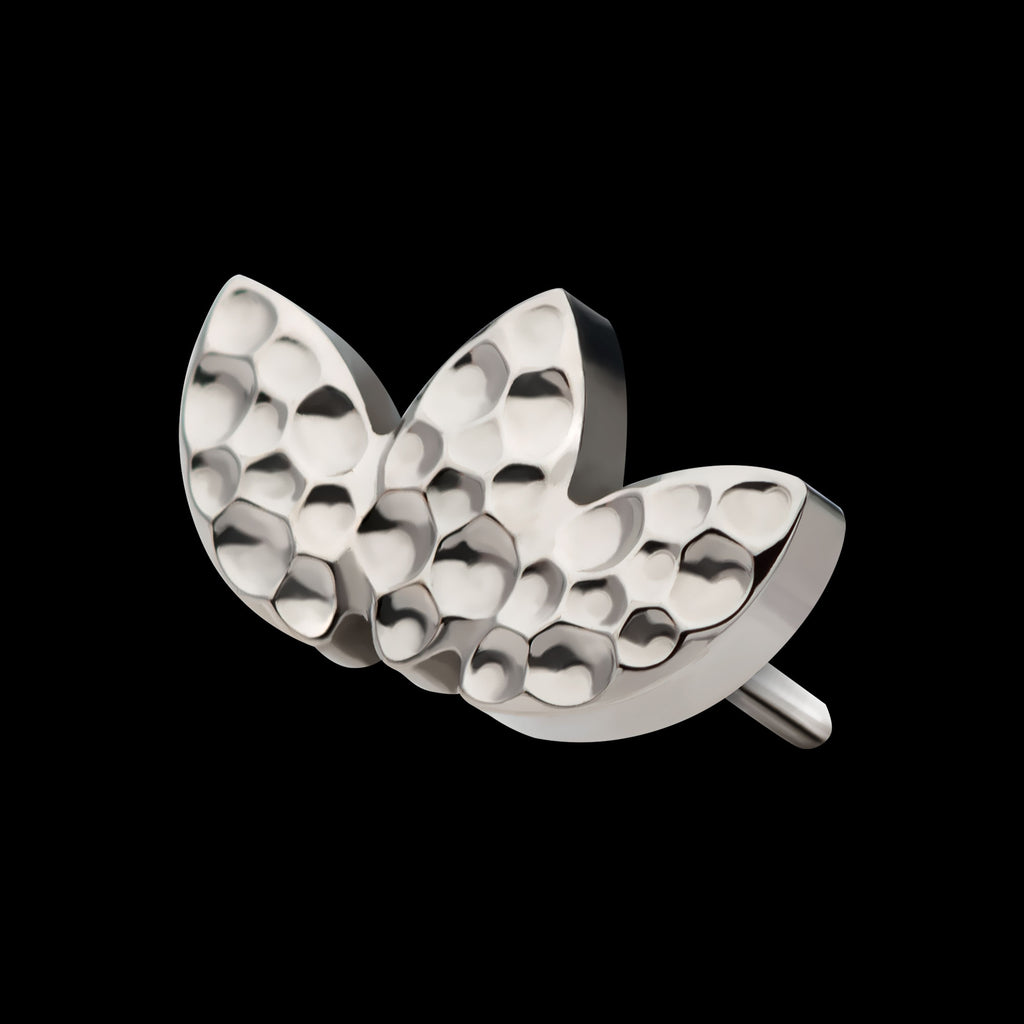 Hammered Marquise 3-Cluster Flatback Stud Earring / Nosering - Titanium