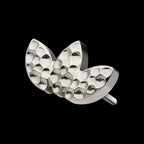 Hammered Marquise 3-Cluster Flatback Stud Earring / Nosering - Titanium