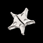 Star with 5 Prong Set Kite Shape Clear CZ Flatback Stud Earring / Nosering - Clear CZ in Titanium