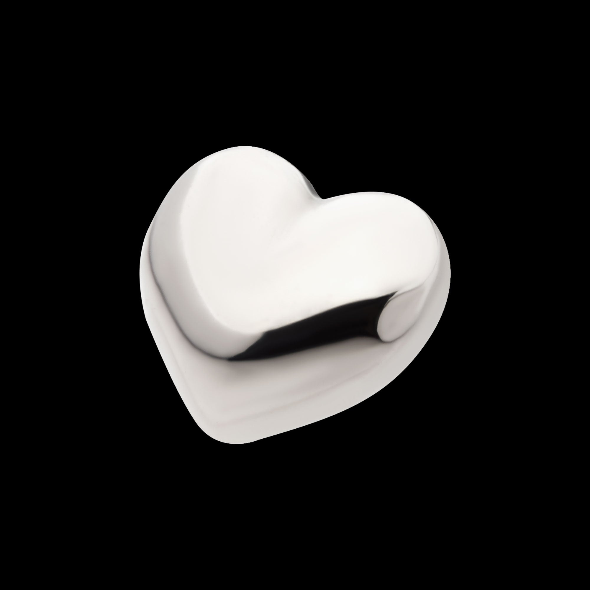 Puffed Heart Flatback Stud Earring / Nosering - Titanium